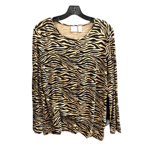 Top Long Sleeve By Chicos In Animal Print, Size: L