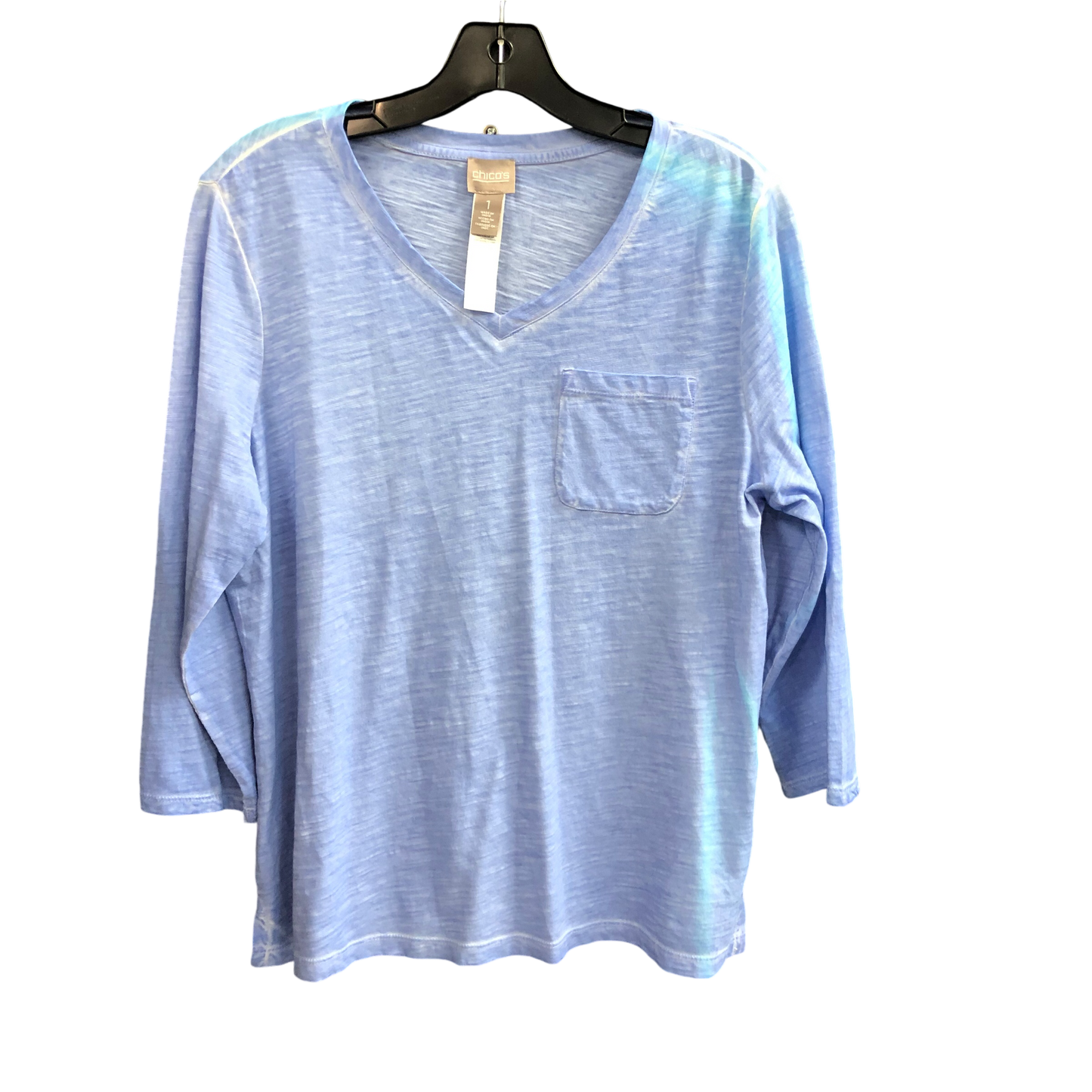 Top 3/4 Sleeve By Chicos In Blue, Size: M