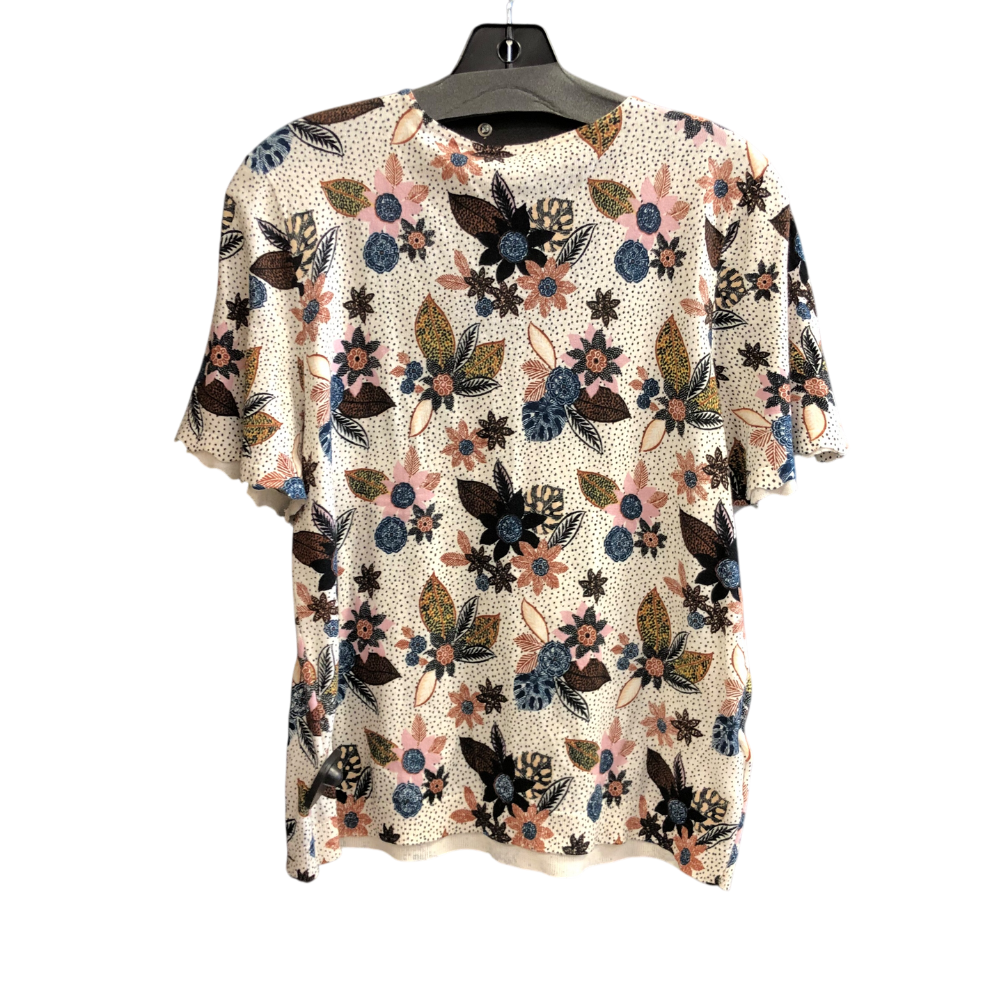 Top Short Sleeve By Loft In Floral Print, Size: L