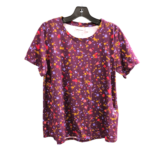 Top Short Sleeve By Logo In Purple, Size: S