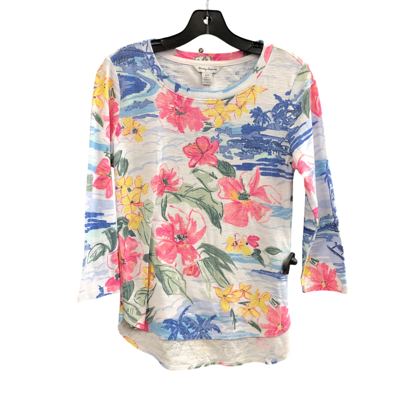 Top 3/4 Sleeve Designer By Tommy Bahama In Floral Print, Size: S