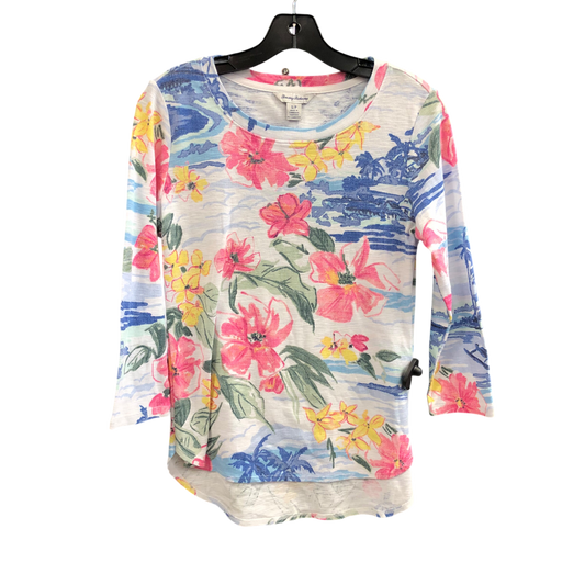 Top 3/4 Sleeve Designer By Tommy Bahama In Floral Print, Size: S