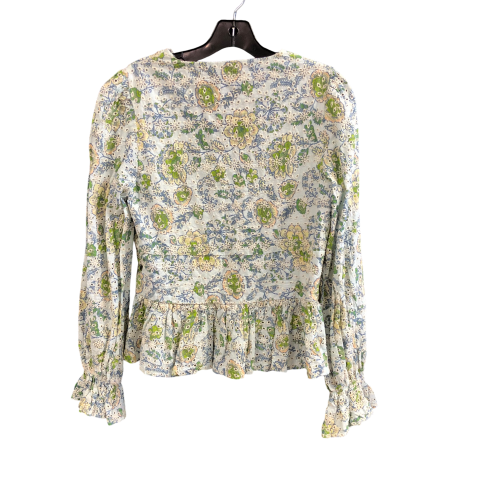 Top Long Sleeve Designer By 7 For All Mankind In Floral Print, Size: Xs