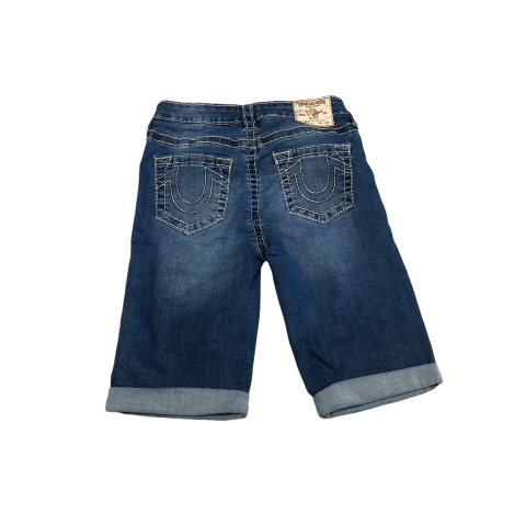 Shorts Designer By True Religion In Blue Denim, Size: 6