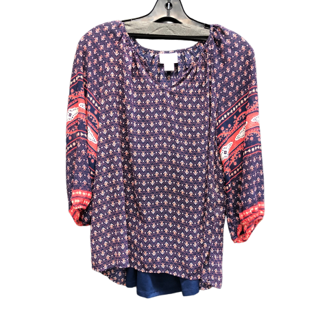 Navy Top Long Sleeve Liz Claiborne, Size S