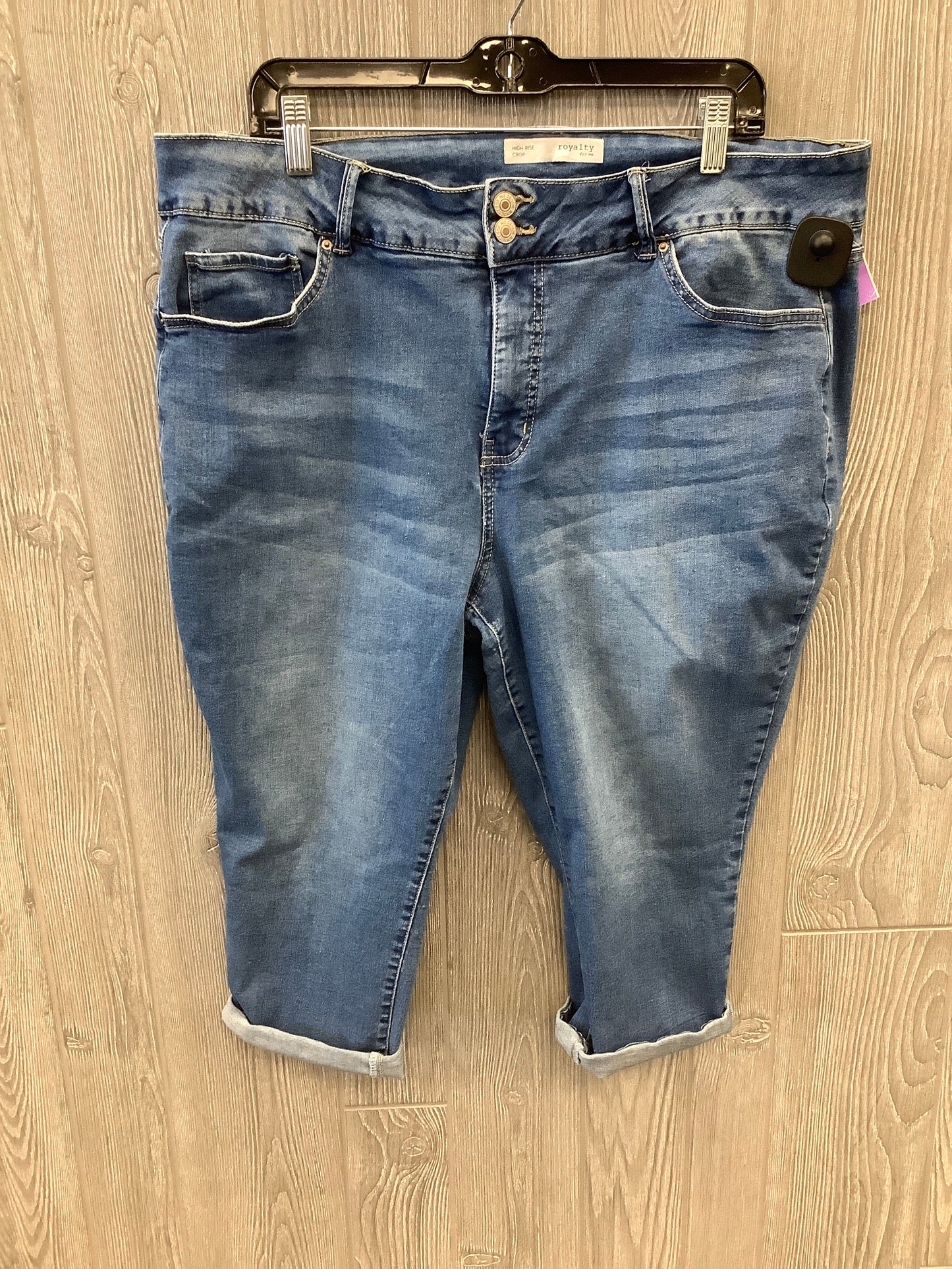 Capris By Royalty In Blue Denim, Size: 20