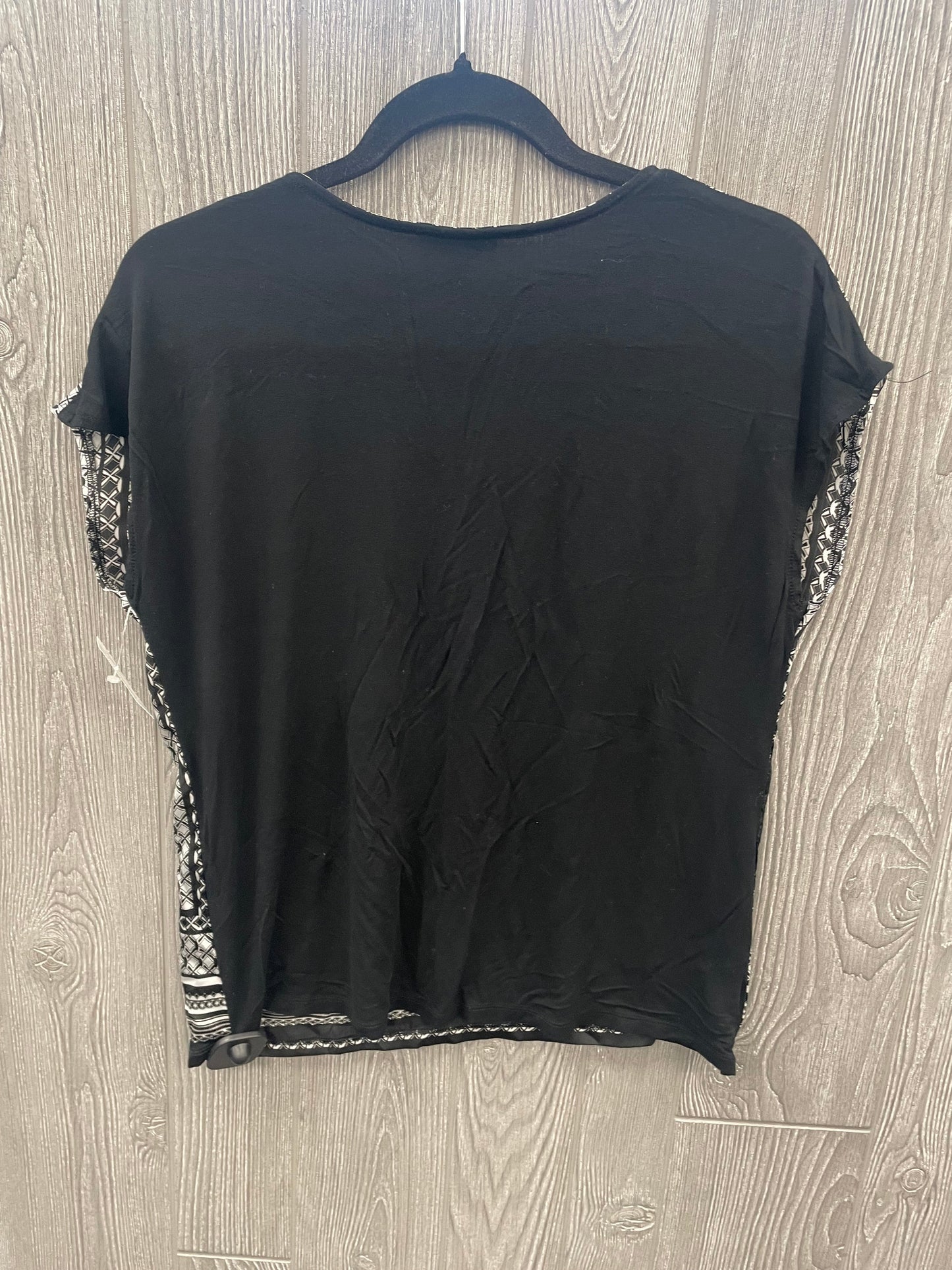 Black & White Blouse Short Sleeve Limited, Size M