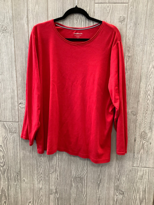 Red Top Long Sleeve Basic Croft And Barrow, Size 2x