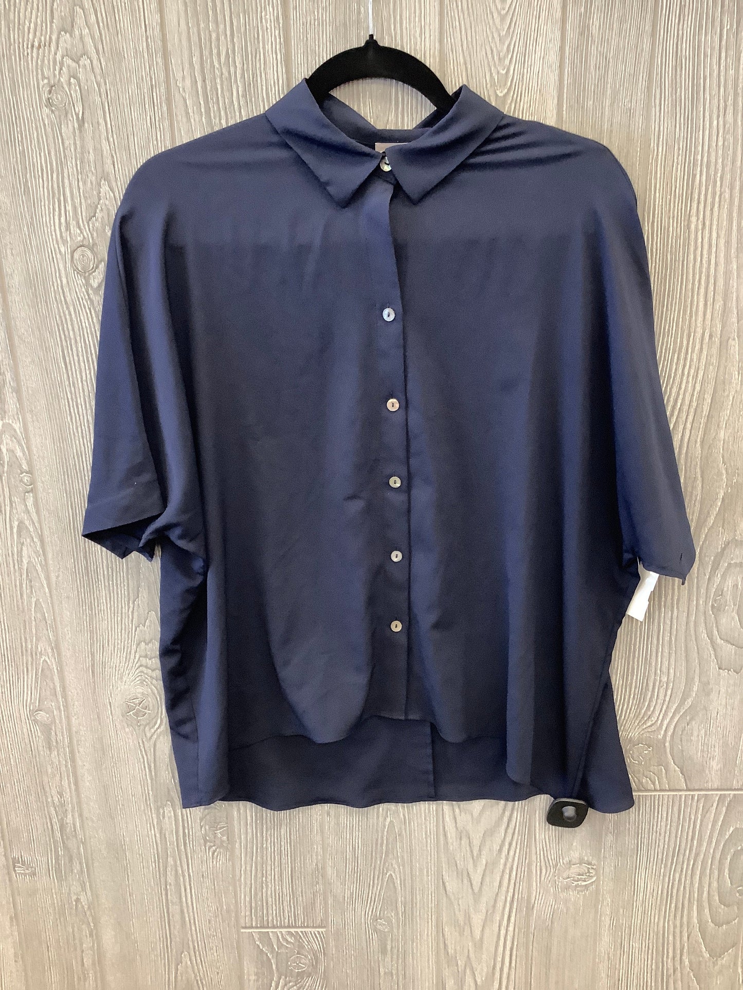 Navy Blouse Short Sleeve Chicos, Size S