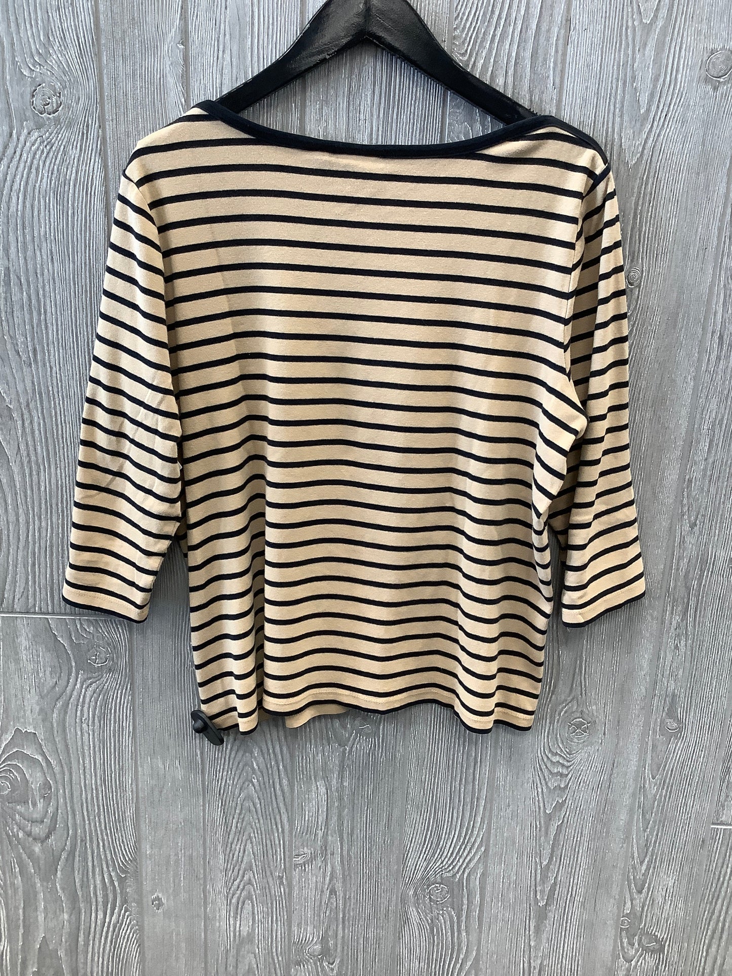 Black & Brown Top 3/4 Sleeve Chicos, Size Xl