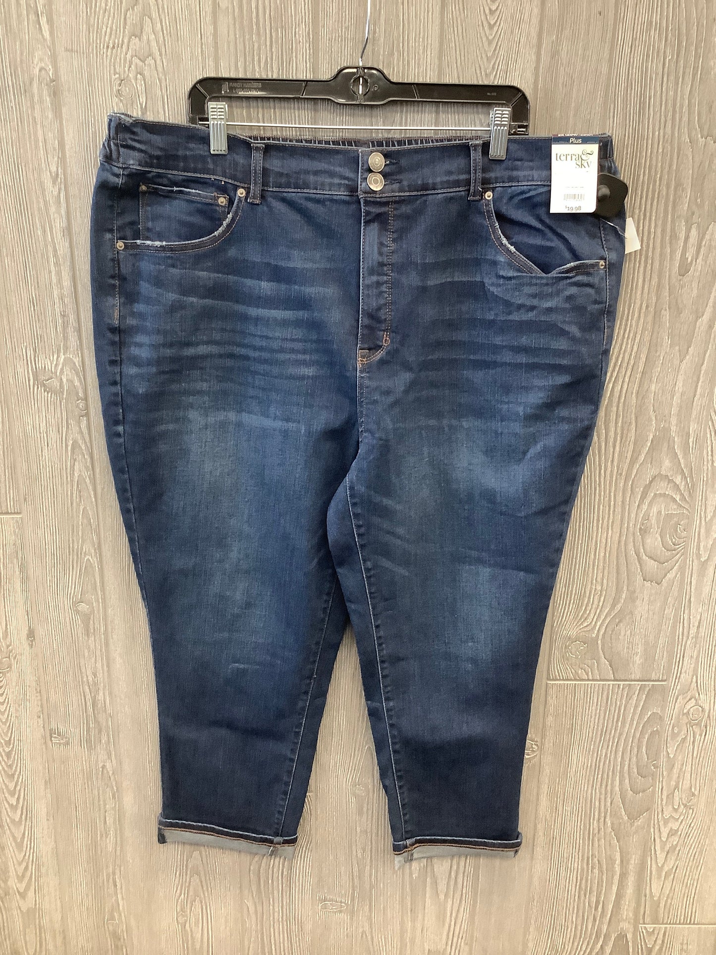 Capris By Terra & Sky In Blue Denim, Size: 20