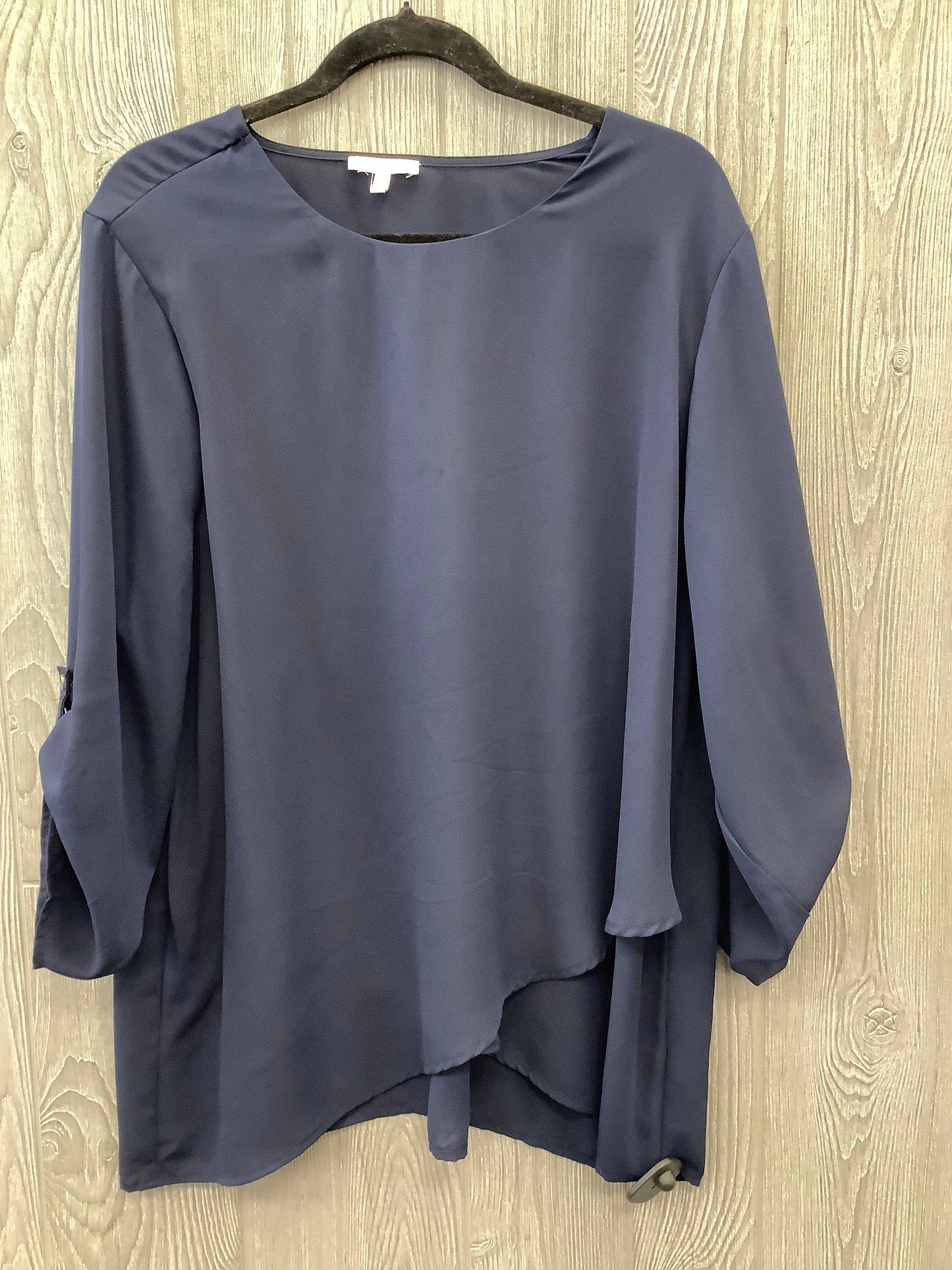 Blouse 3/4 Sleeve By Maurices In Navy, Size: 1x