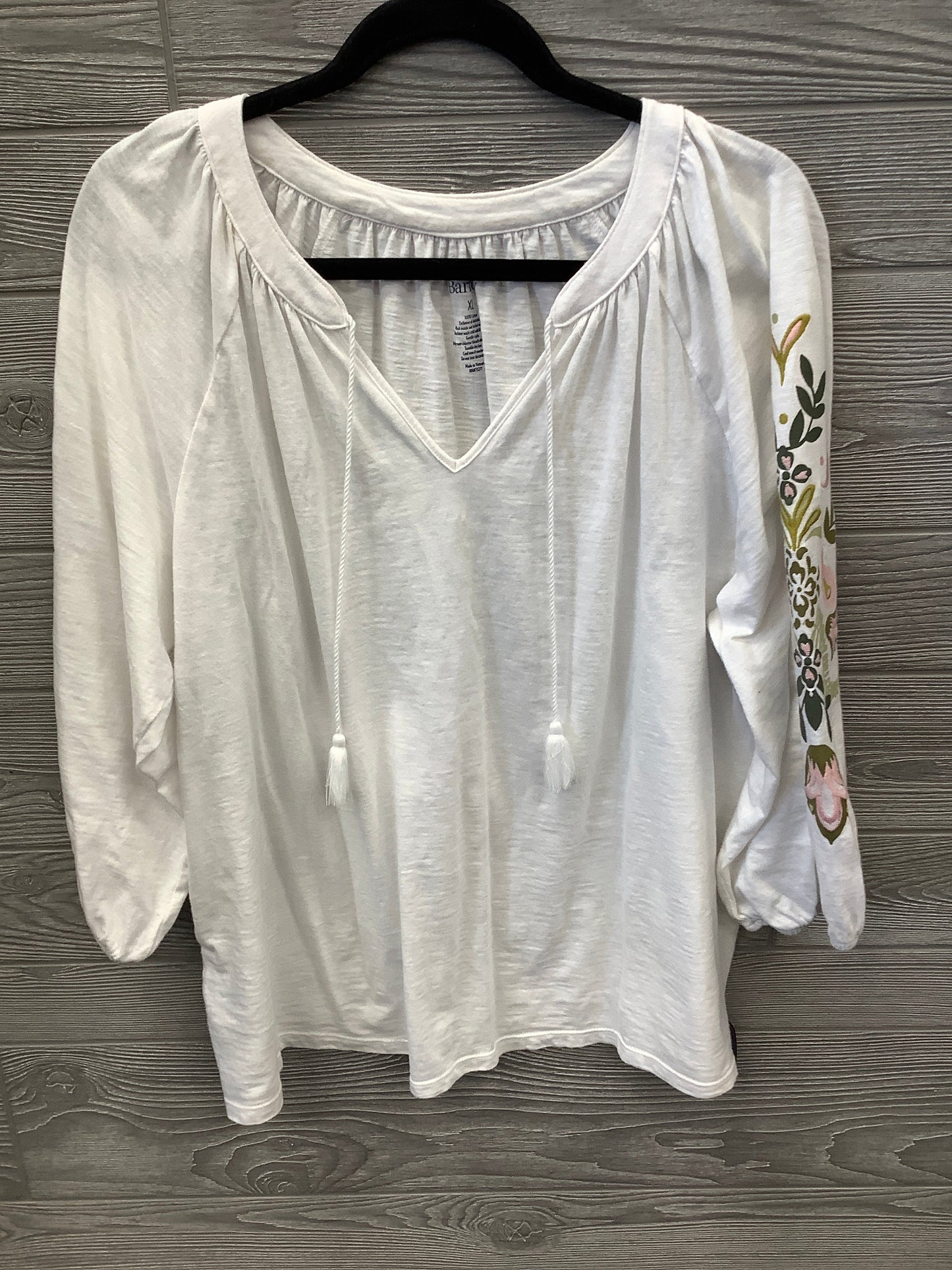 Top 3/4 Sleeve By Croft And Barrow In White, Size: Xl