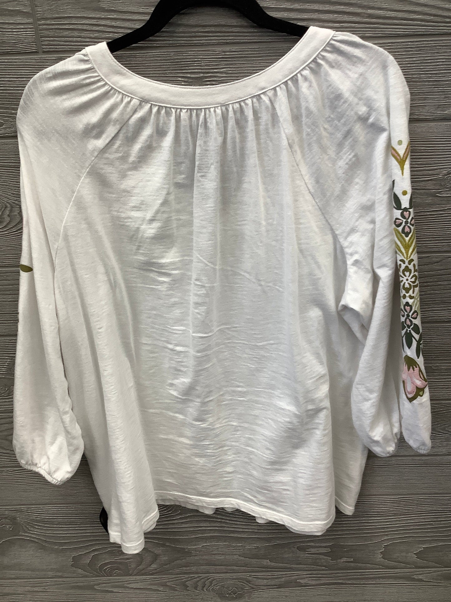 Top 3/4 Sleeve By Croft And Barrow In White, Size: Xl