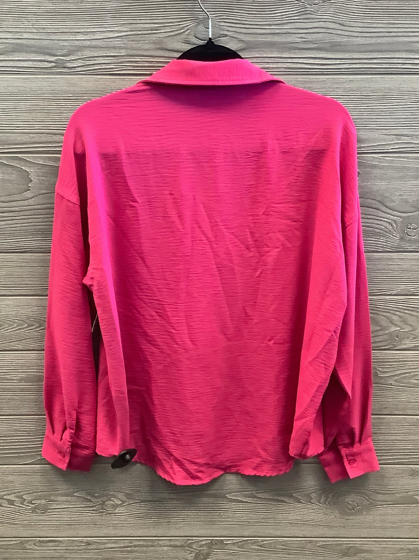 Blouse Long Sleeve By Rafaella In Pink, Size: M