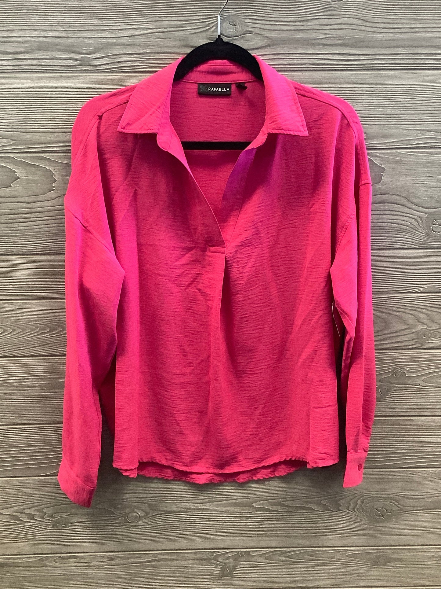 Blouse Long Sleeve By Rafaella In Pink, Size: M