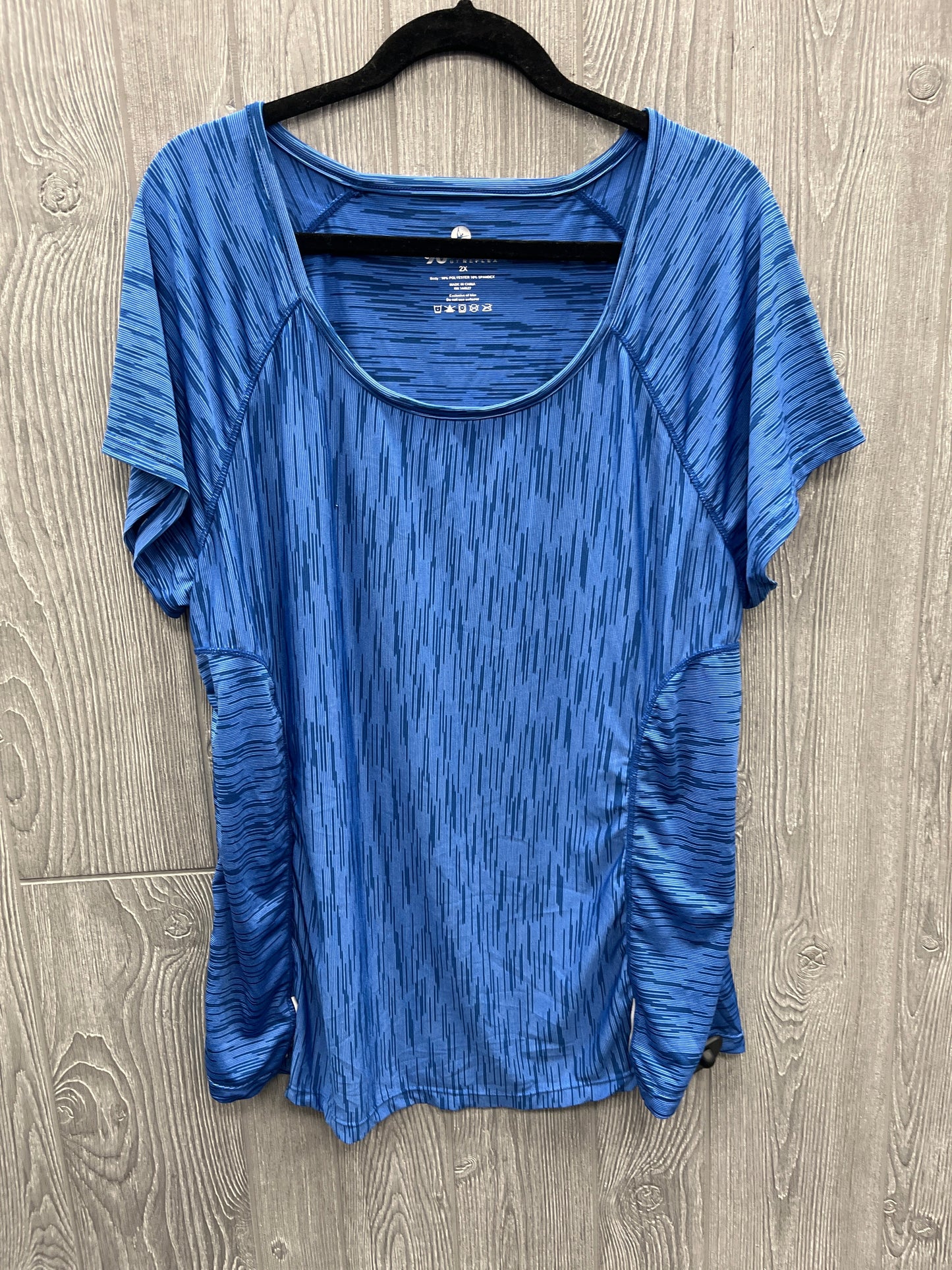 Athletic Top Short Sleeve By 90 Degrees By Reflex In Blue, Size: 2x