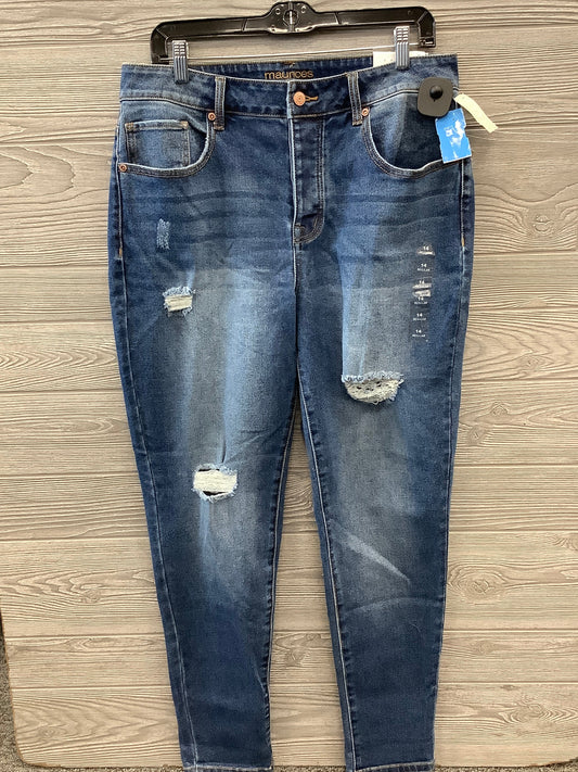 Jeans Skinny By Maurices In Blue Denim, Size: 14