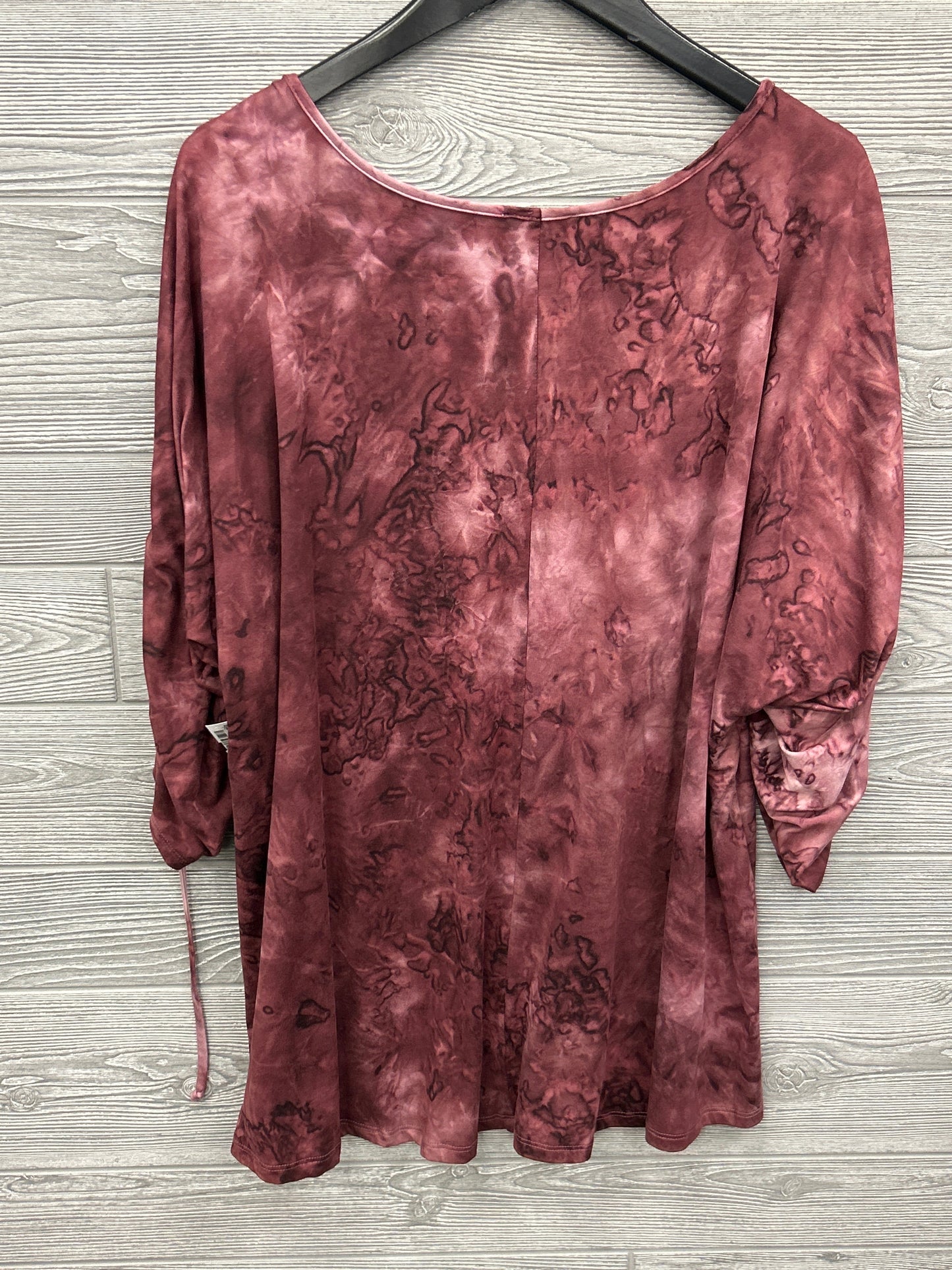 Top 3/4 Sleeve By Cato In Maroon, Size: 3x