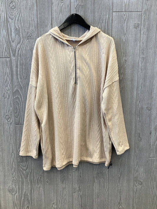 Sweatshirt Hoodie By White Birch In Tan, Size: 1x