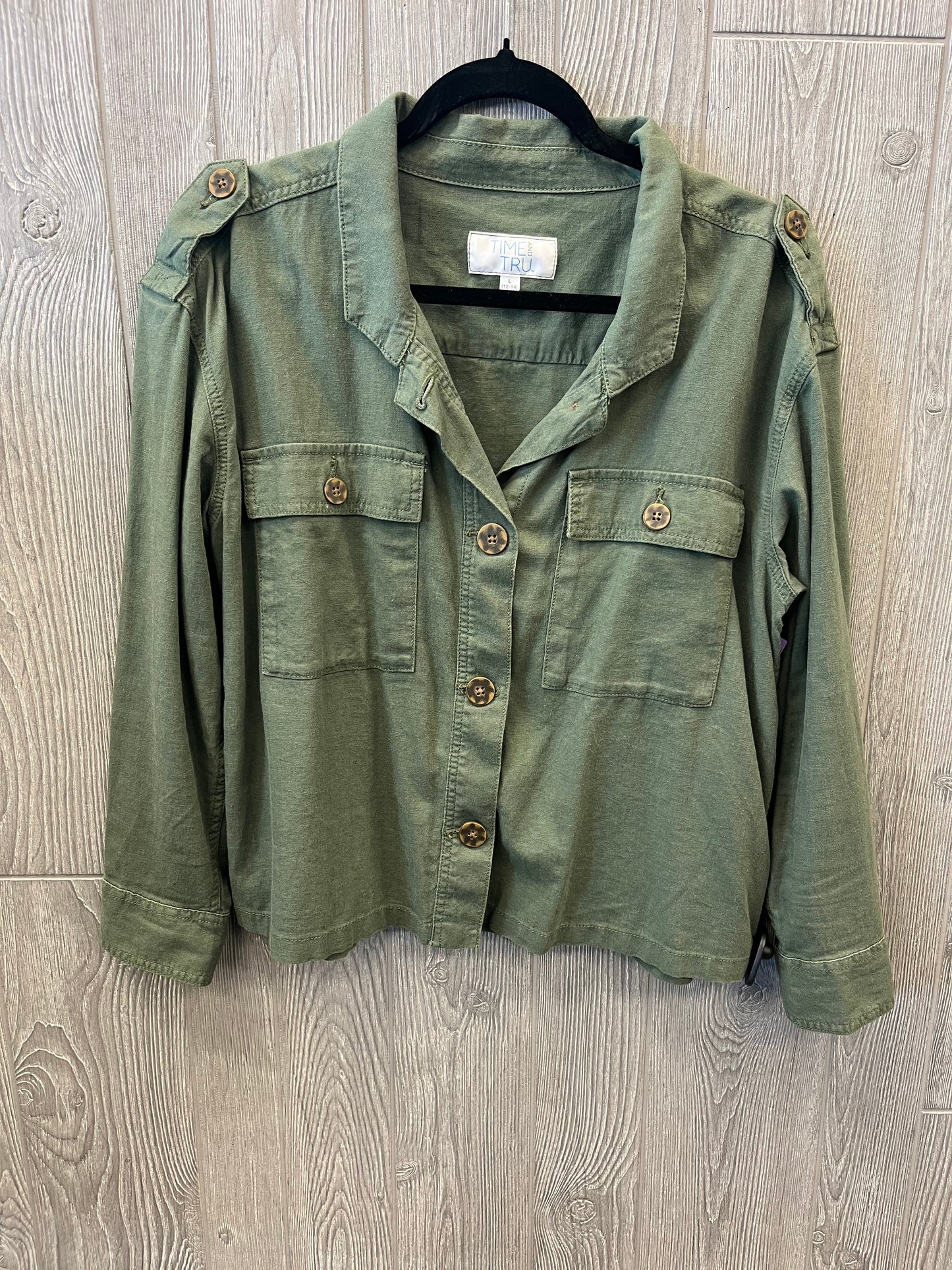 Jacket Other By Time And Tru In Green, Size: L