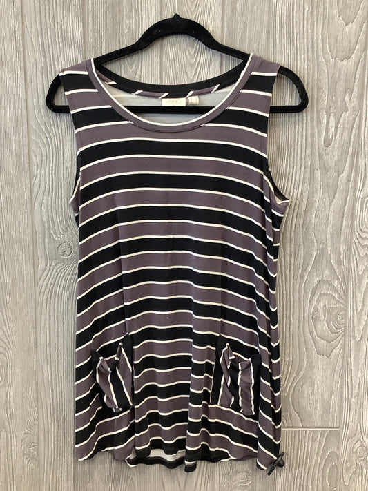 Striped Pattern Top Sleeveless Logo, Size M