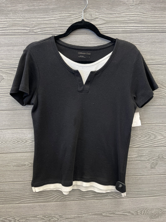 Top Short Sleeve By Coldwater Creek In Black, Size: S