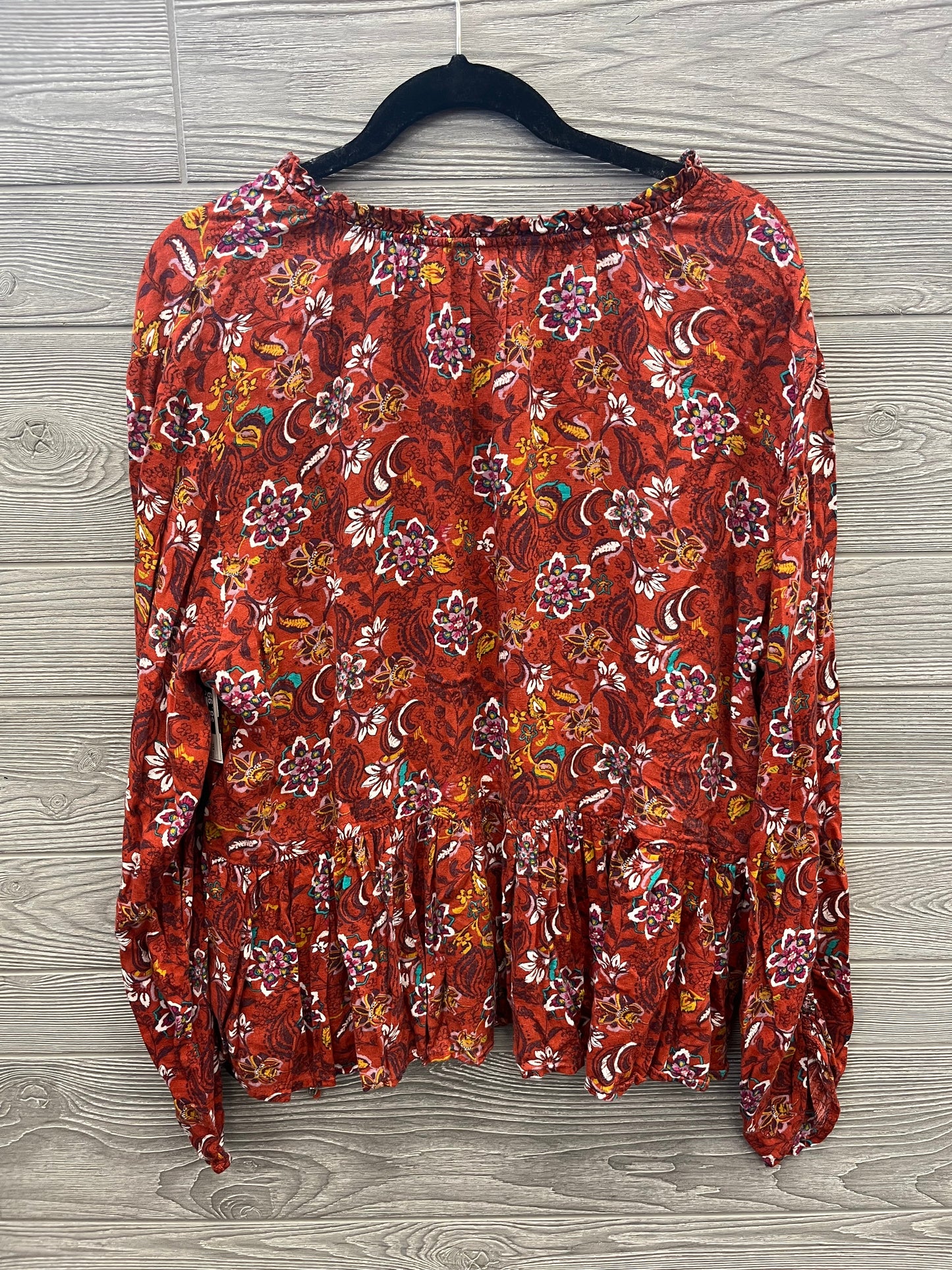 Floral Print Top Long Sleeve Time And Tru, Size Xxl