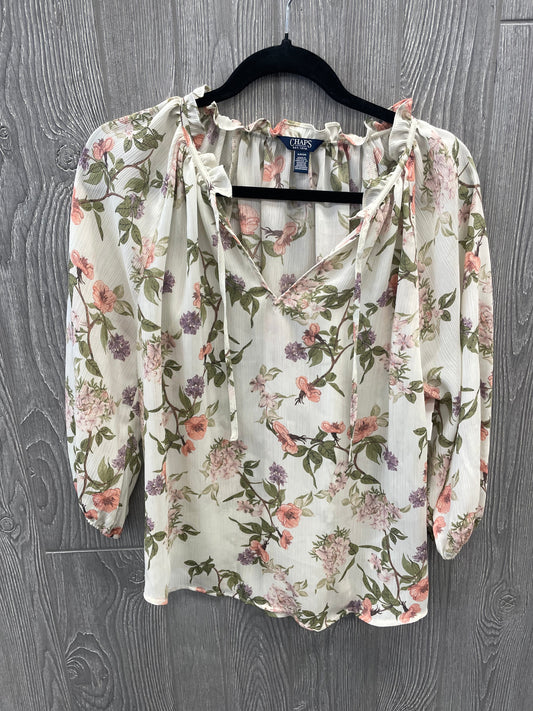 Floral Print Top Long Sleeve Chaps, Size S