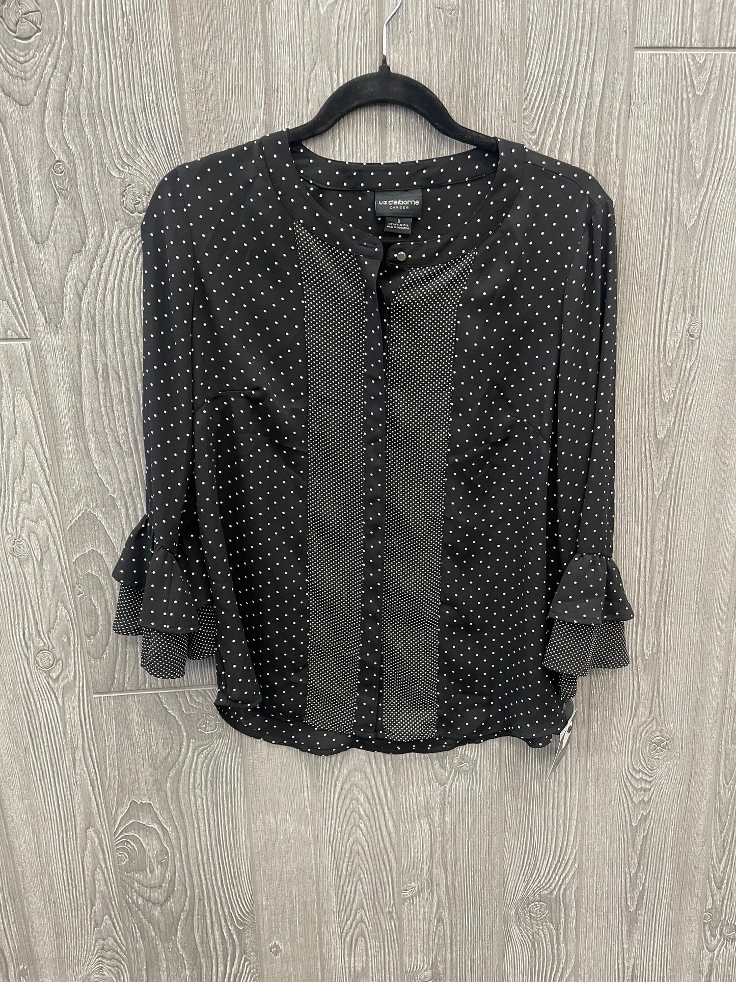 Black Top Long Sleeve Liz Claiborne, Size S