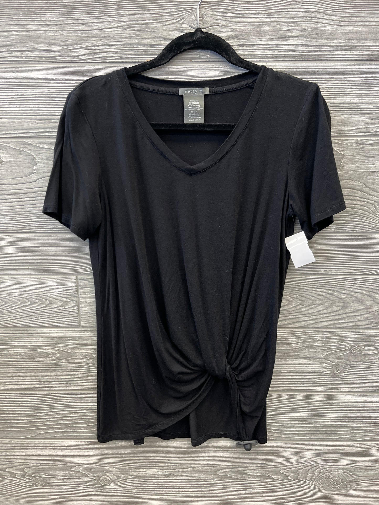 Top Short Sleeve By Matty M In Black, Size: S