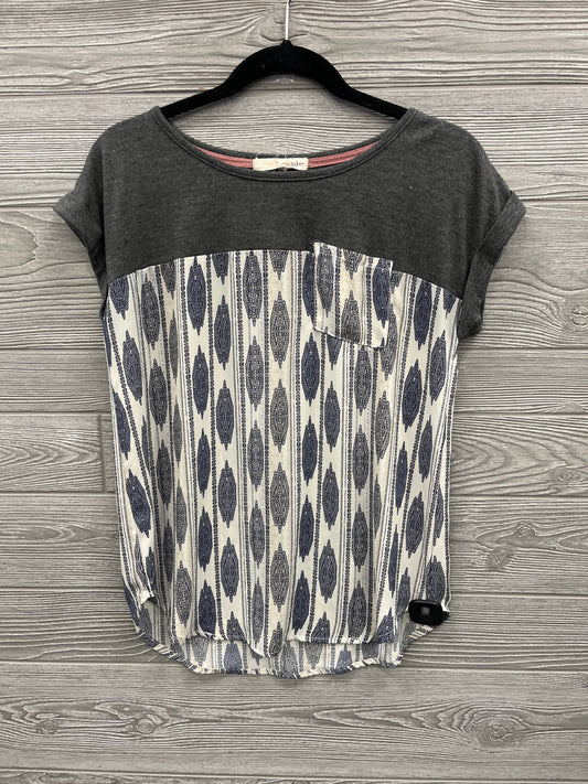 Top Short Sleeve By Rewind In Grey, Size: M