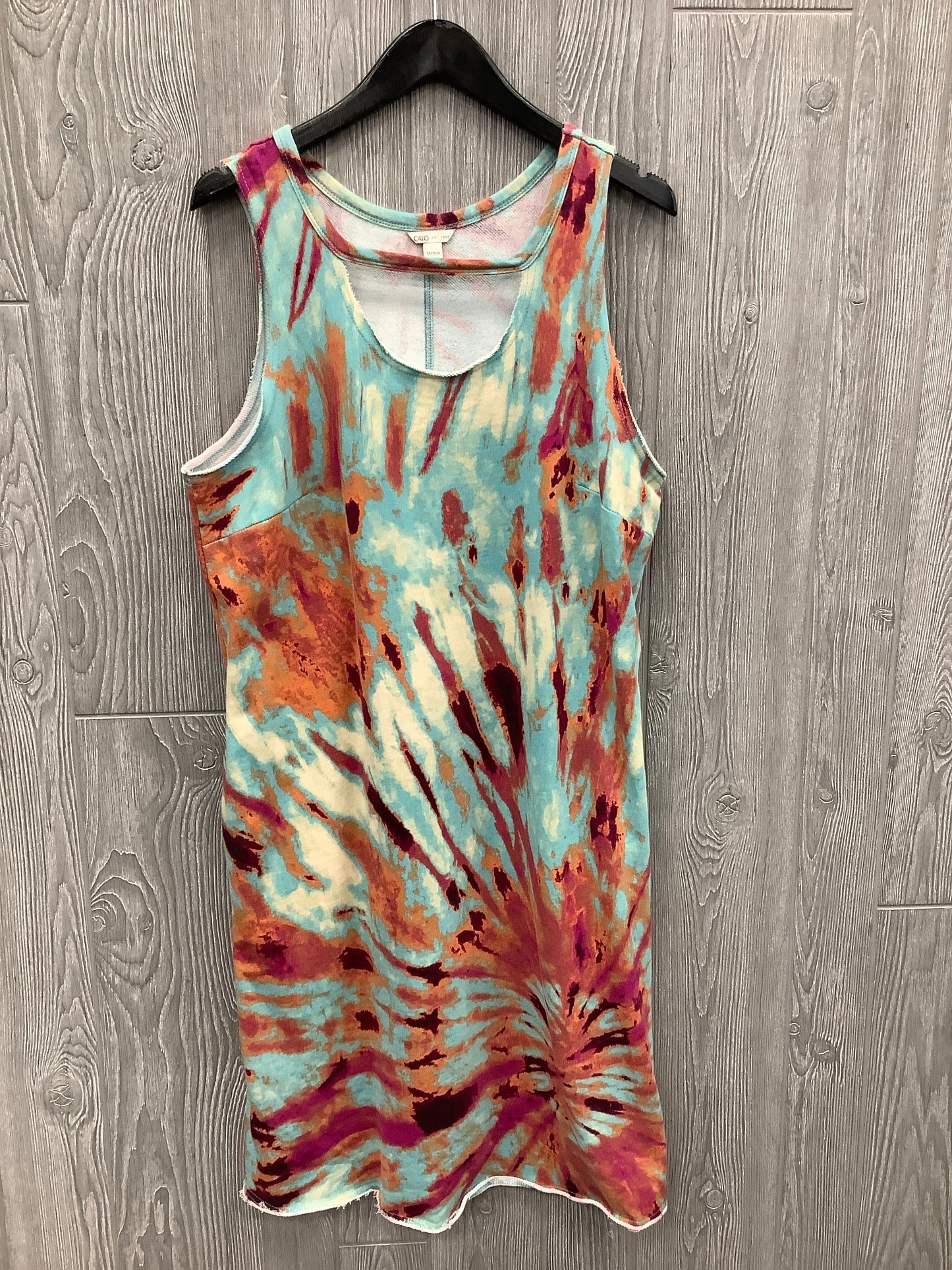 Dress Casual Midi By Cato In Tie Dye Print, Size: Xl