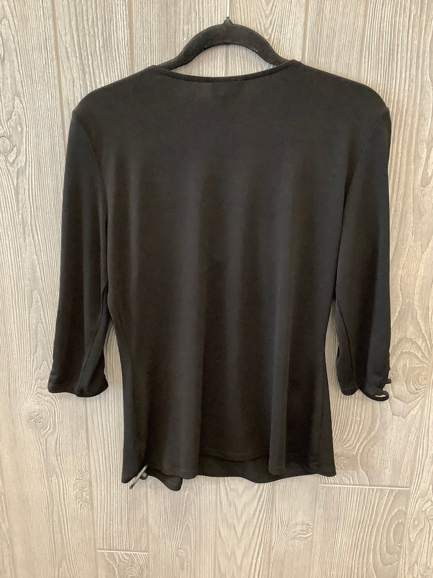 Top 3/4 Sleeve By Bisou Bisou In Black, Size: L