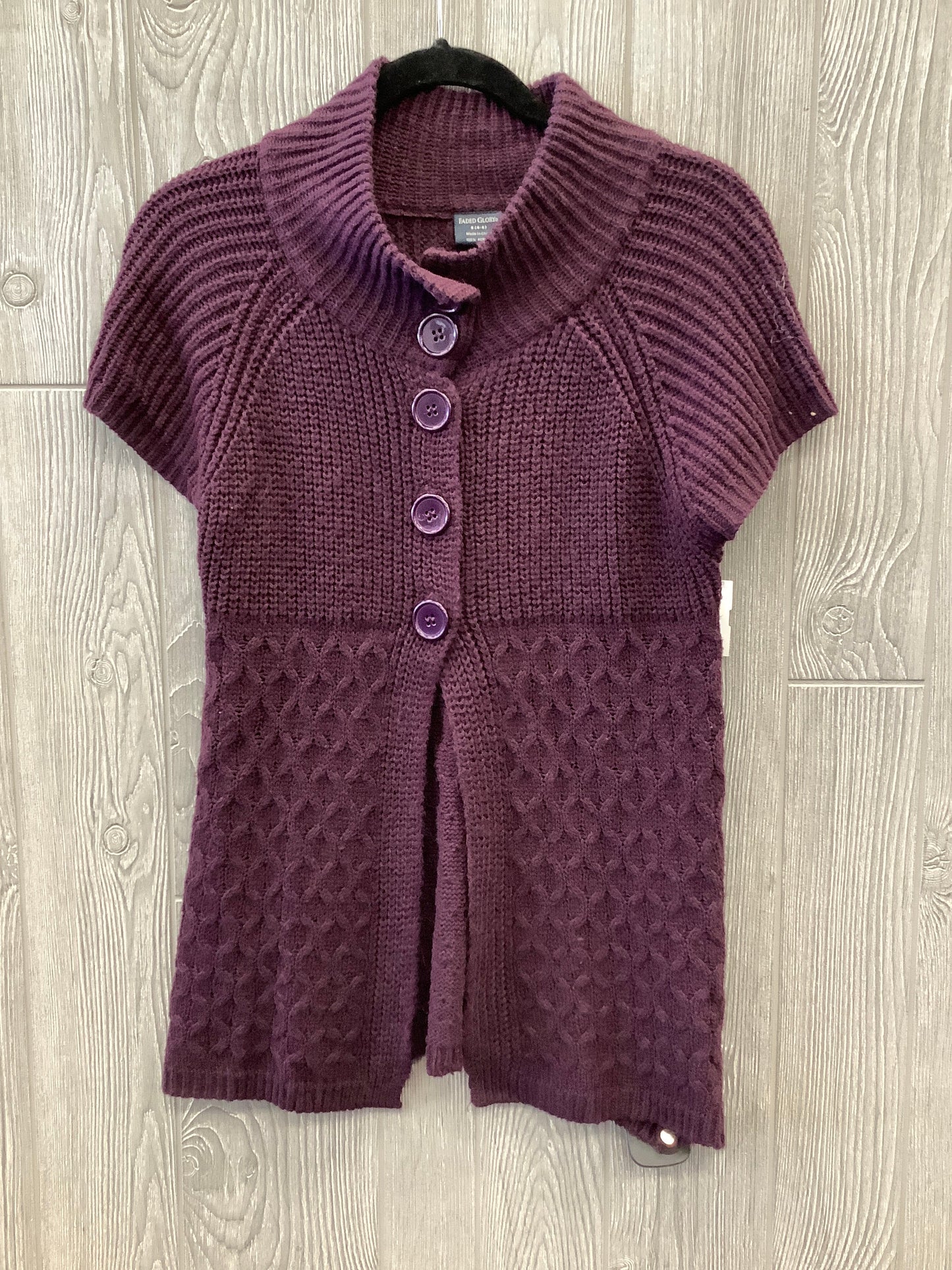 Sweater Short Sleeve By Faded Glory In Purple, Size: S