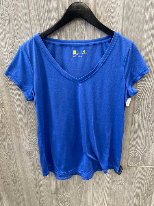 Athletic Top Short Sleeve By Xersion In Blue, Size: L