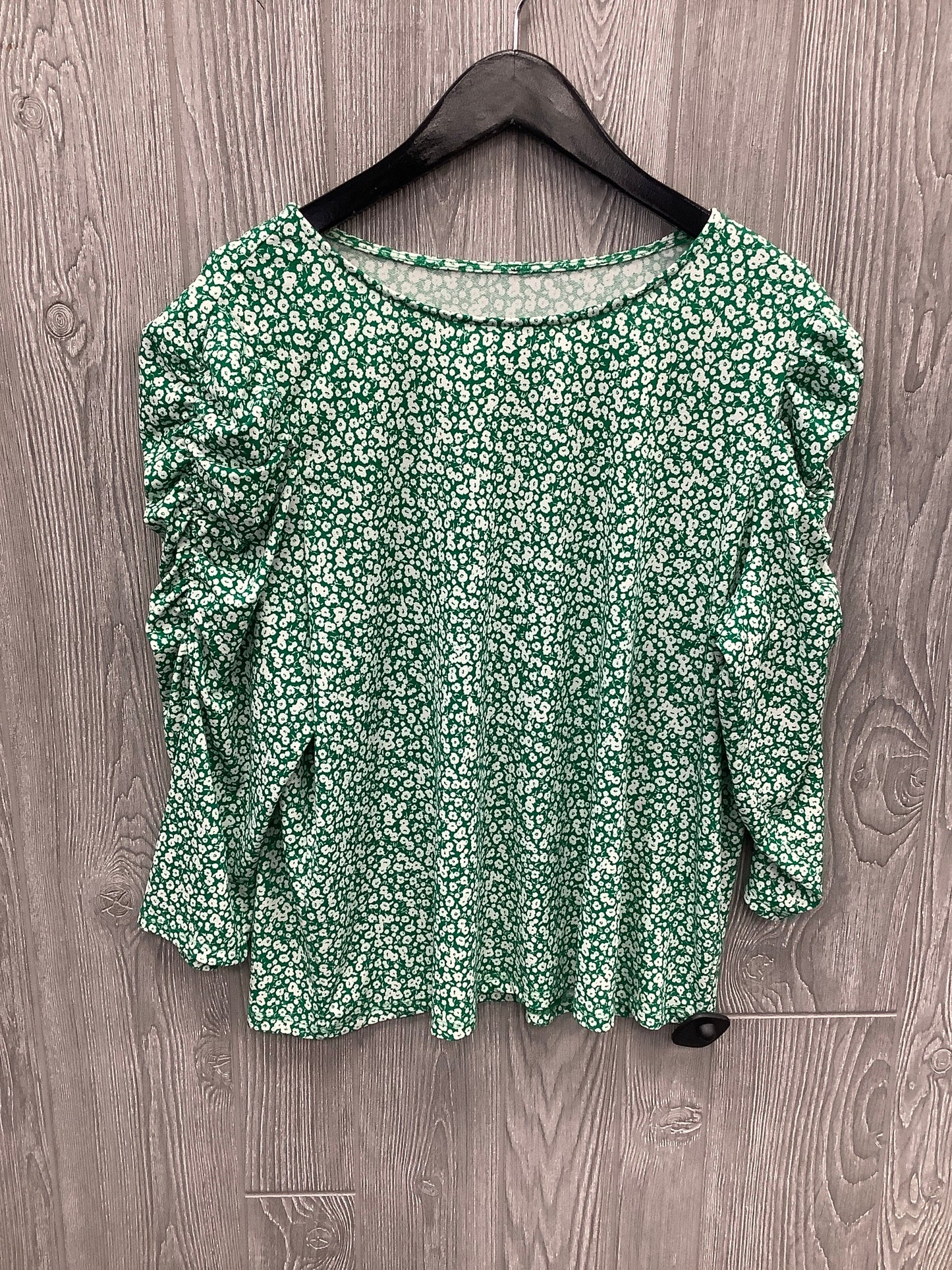 Top Long Sleeve By Adrianna Papell In Green, Size: Xl