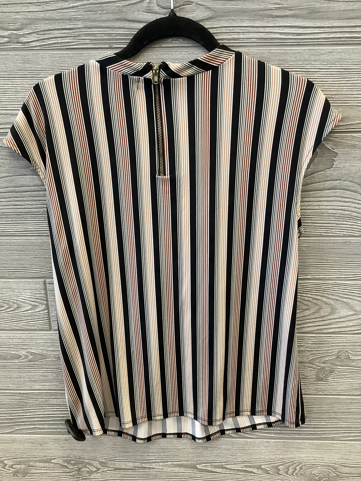 Top Short Sleeve By Liz Claiborne In Striped Pattern, Size: M