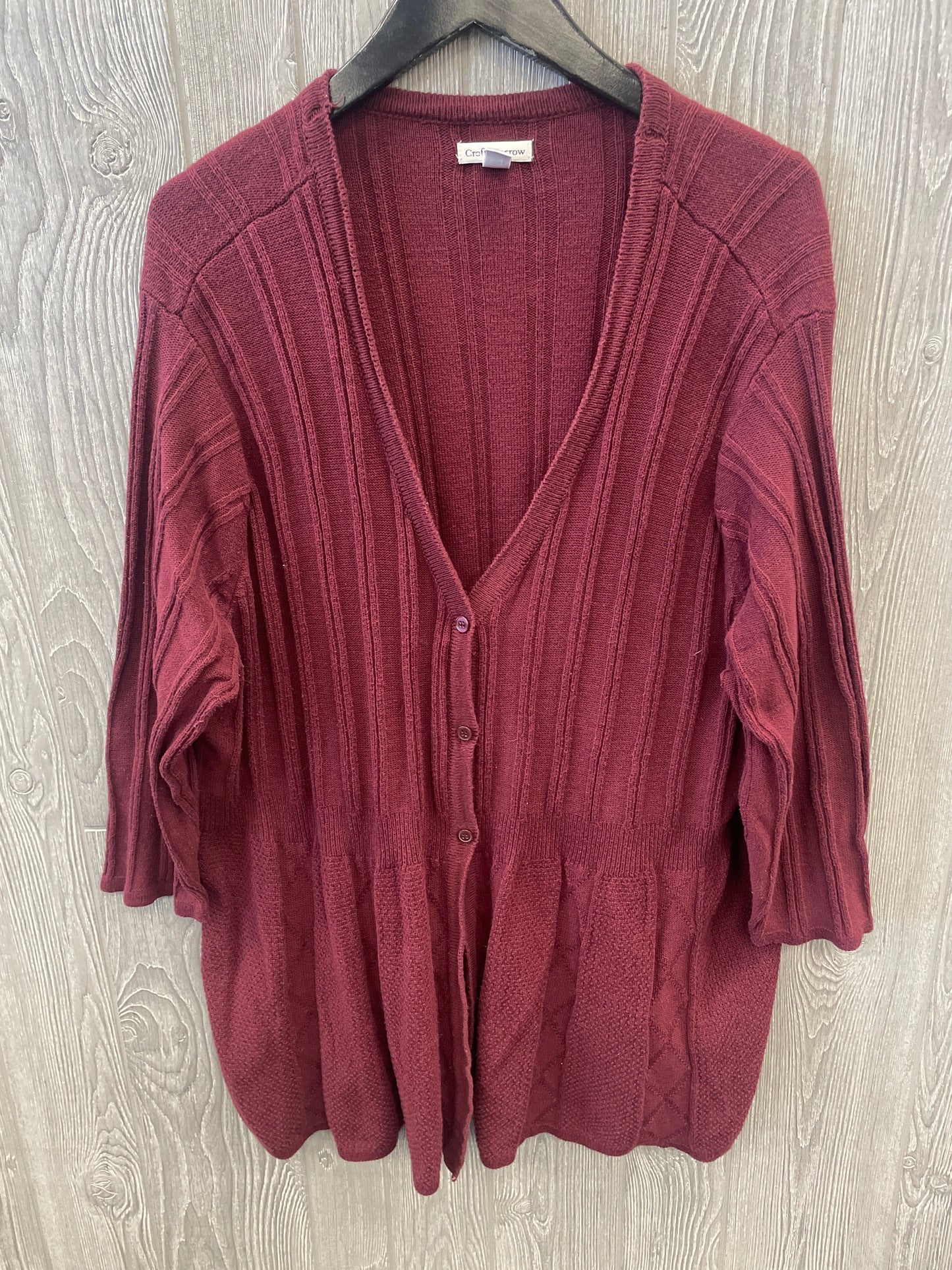 Cardigan By Croft And Barrow In Red, Size: 3x