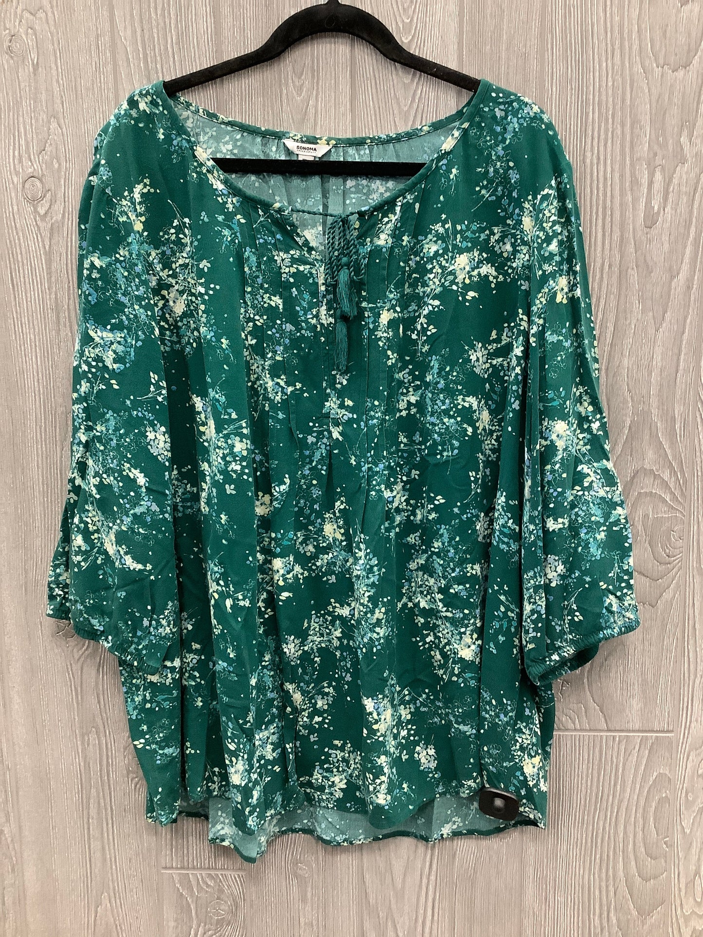 Top Long Sleeve By Sonoma In Green, Size: 3x