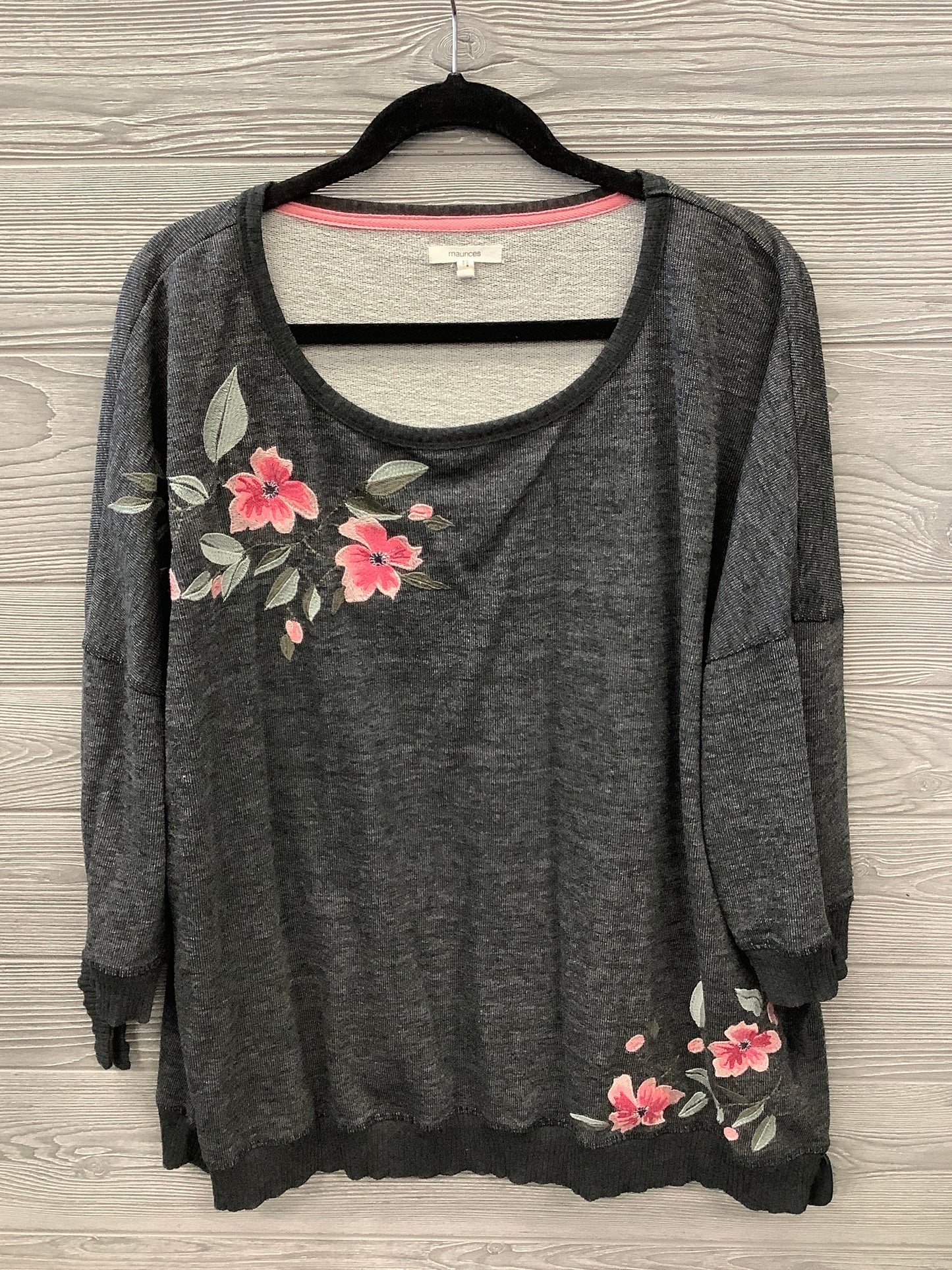 Top Long Sleeve By Maurices In Grey, Size: 3x