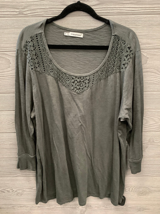 Top 3/4 Sleeve By Maurices In Green, Size: 3x