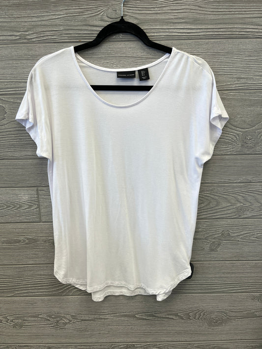 Top Short Sleeve By Adrienne Vittadini In White, Size: S