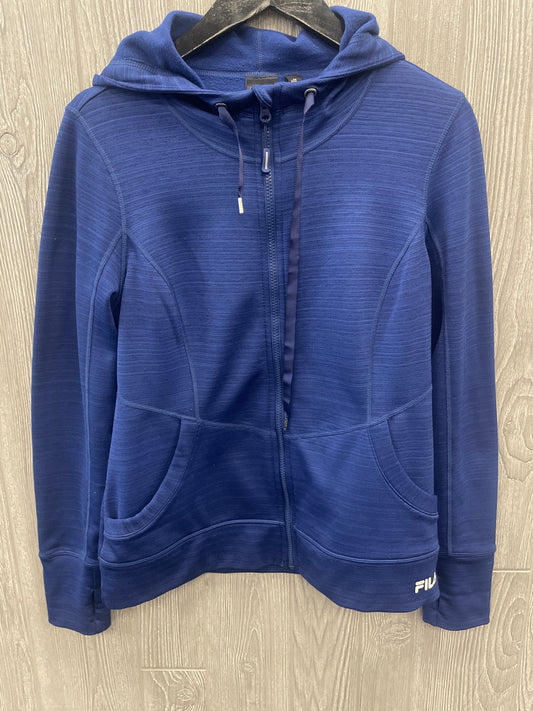 Athletic Top Long Sleeve Hoodie By Fila In Blue, Size: M