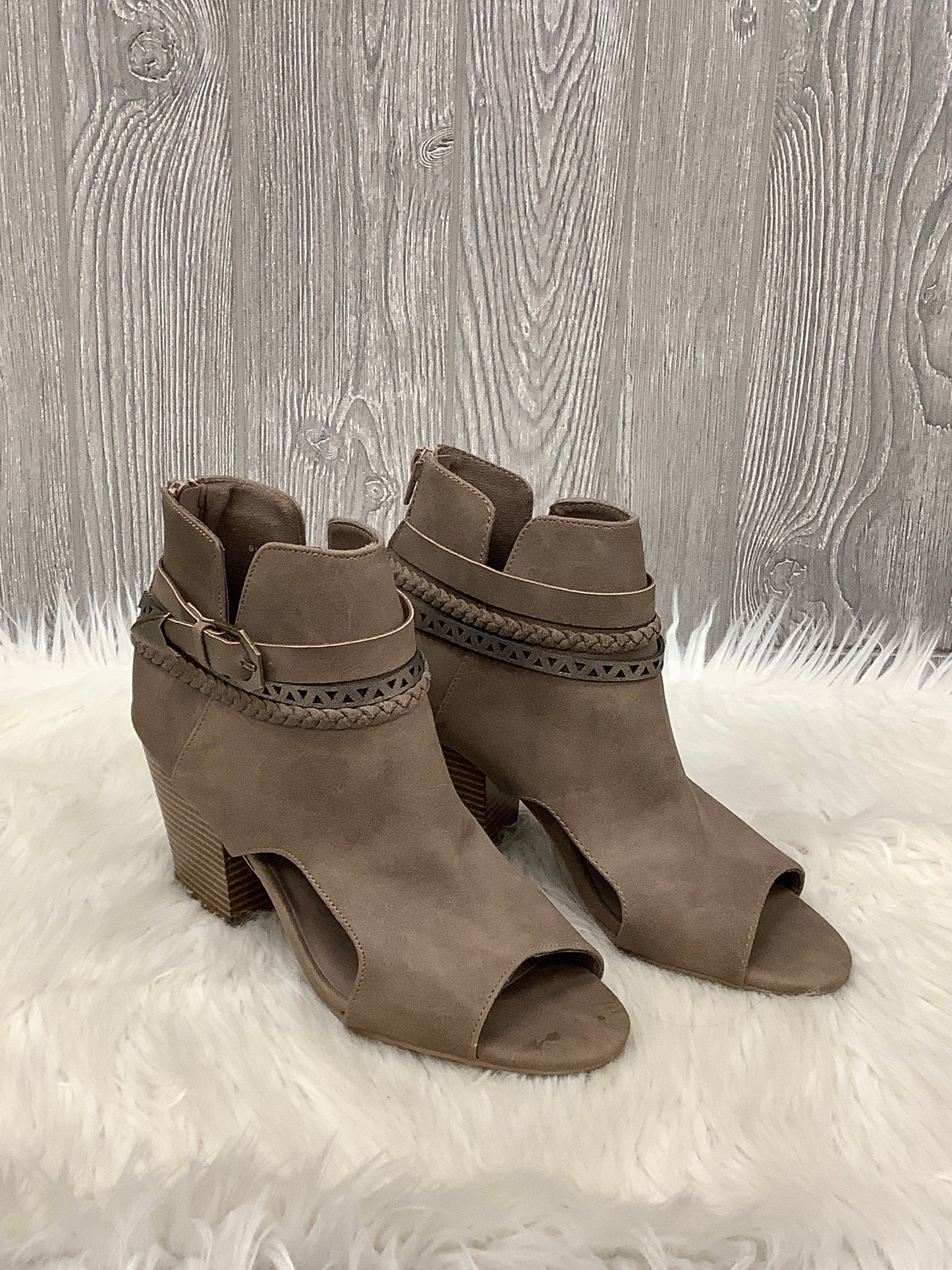 Boots Ankle Heels By Maurices In Brown, Size: 9.5