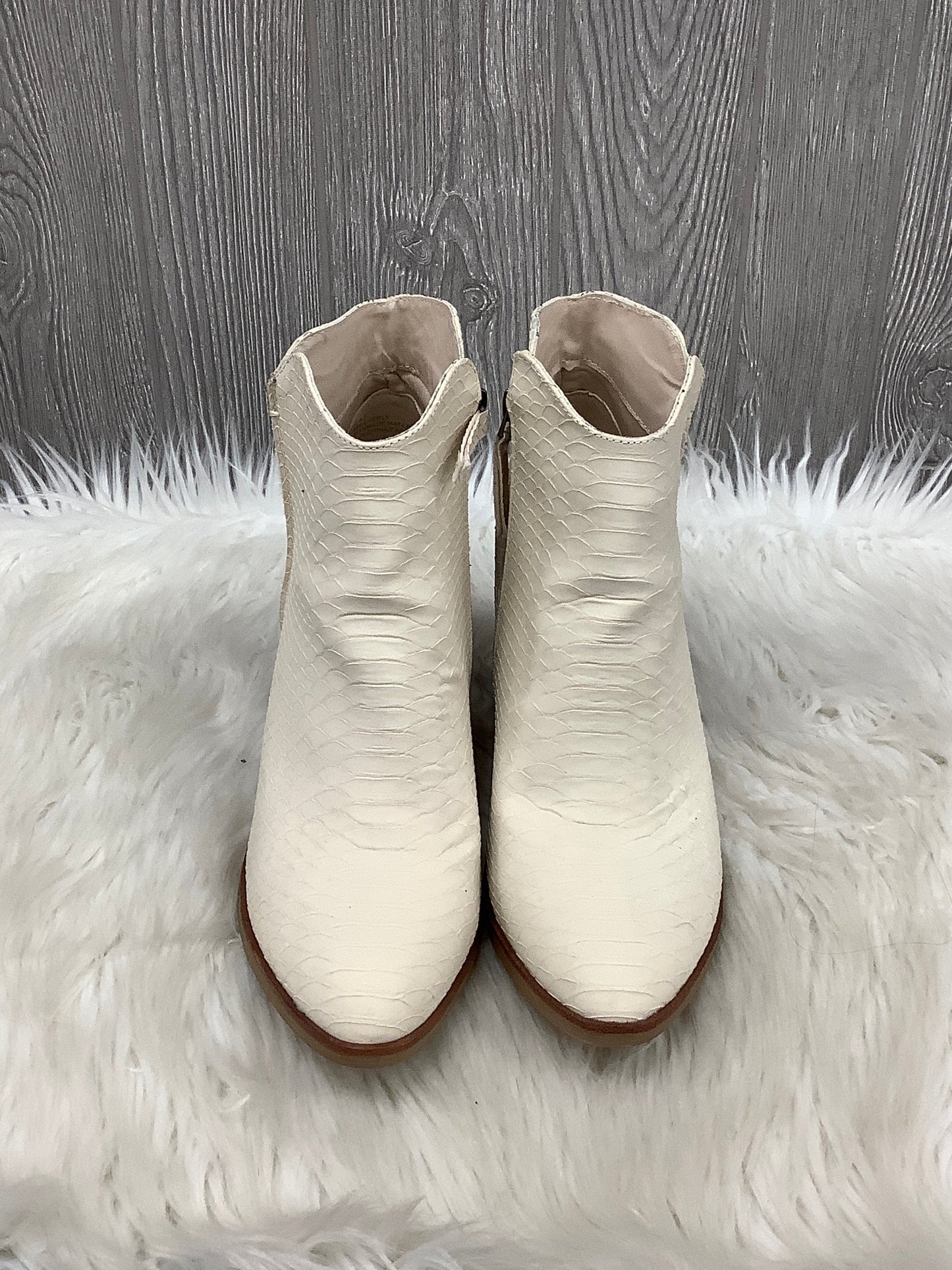 Boots Ankle Heels By Maurices In Cream, Size: 9.5