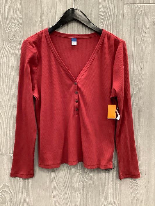 Top Long Sleeve By Old Navy In Red, Size: L