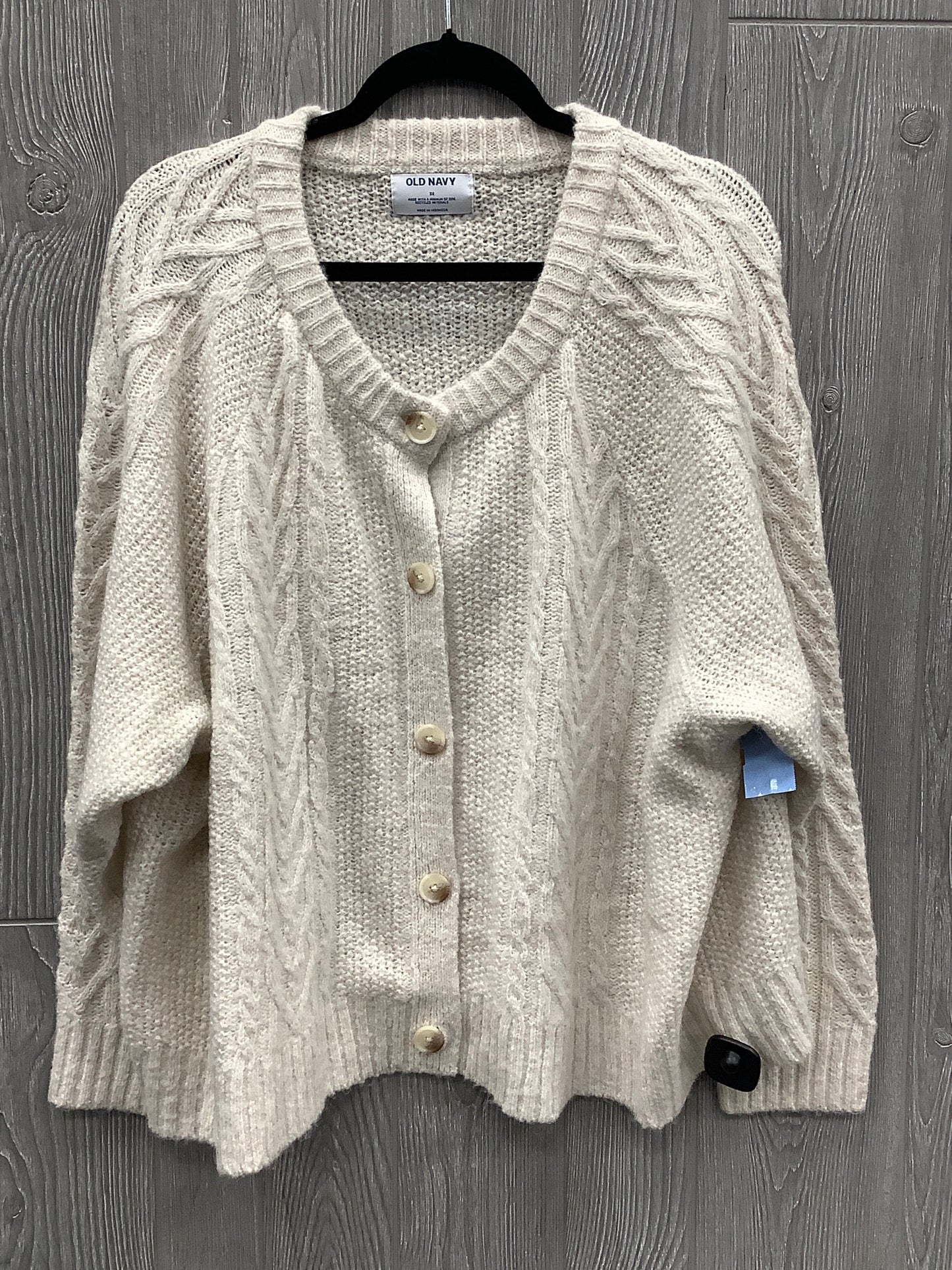 Sweater Cardigan By Old Navy In Cream, Size: 3x