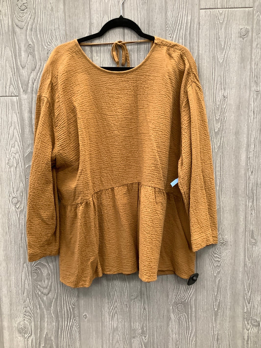 Top Long Sleeve By Madewell In Brown, Size: 2x