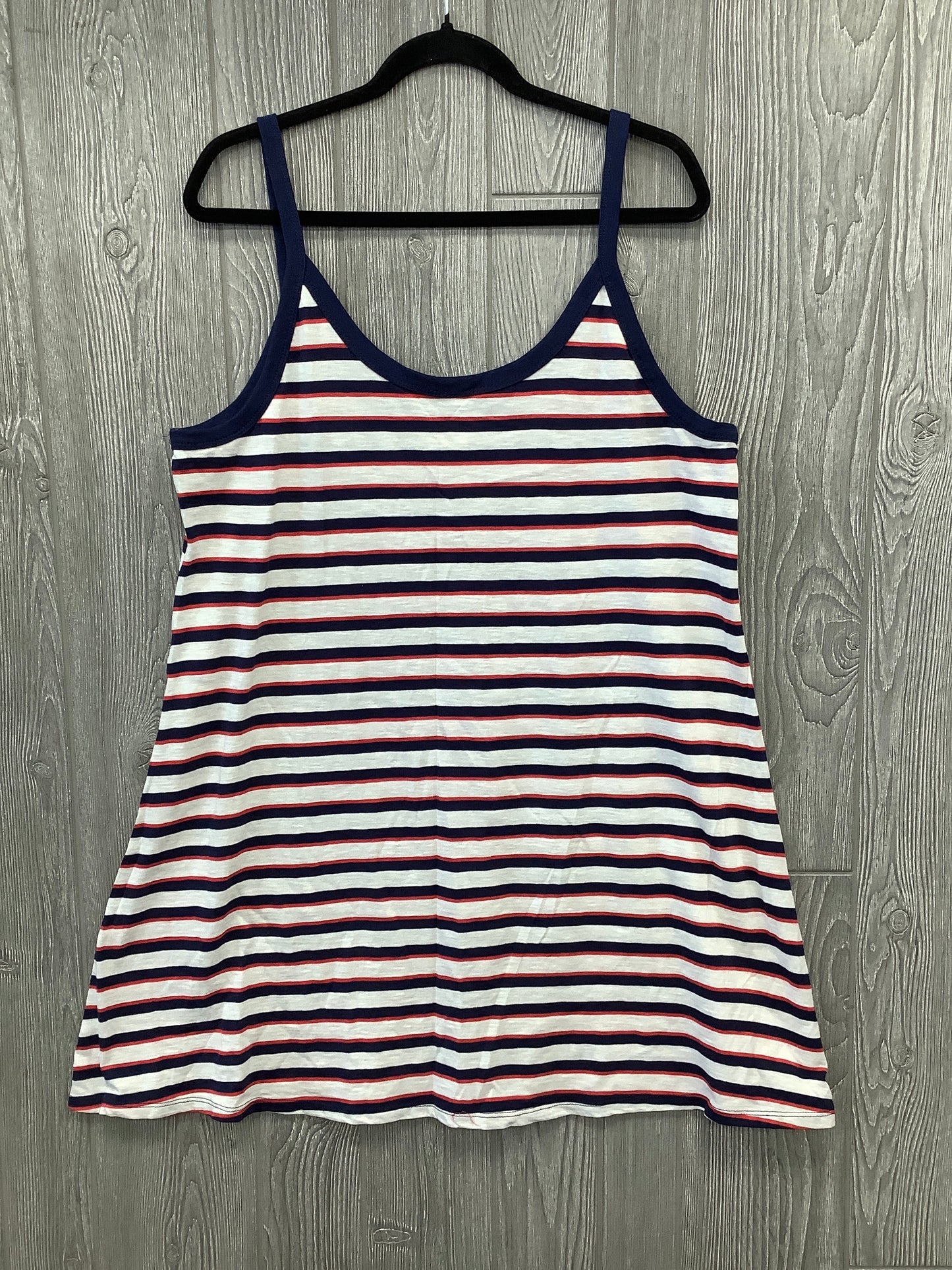 Blue & Red & White Dress Casual Midi Universal Thread, Size Xl